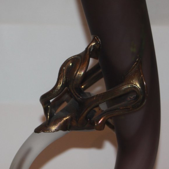 Mid Century Modern STUDIO ART GLASS PURPLE FROSTED CENTERPIECE VASE 14" - Picture 2 of 7